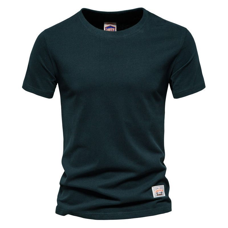 Men's Fashion Casual Solid Color American Crew Neck Cotton Short Sleeve - Jointcorp