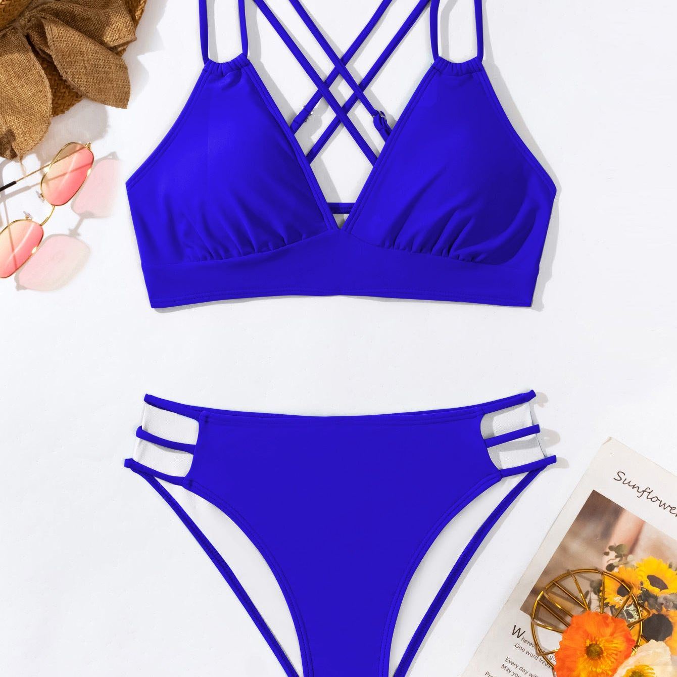 V-neck Halter Bikini Split Swimsuit