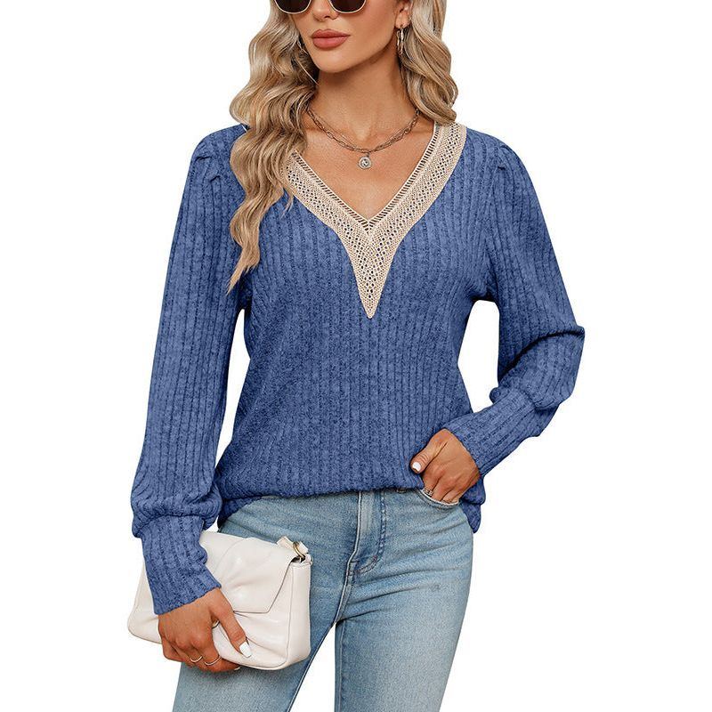 Sunken Stripe Brushed Loose Long-sleeved T-shirt