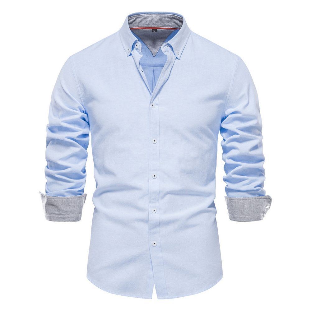 Men's Fashion Casual All-matching Solid Color Long-sleeved Top - Jointcorp
