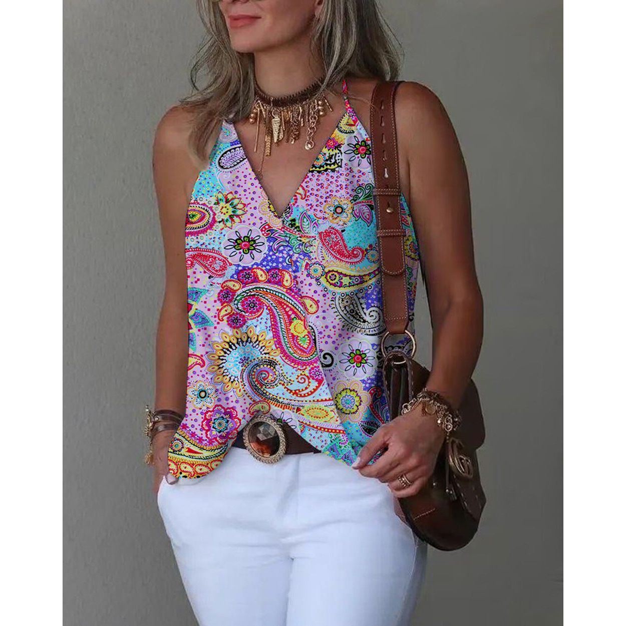 Loose Casual V-neck Bottoming Women's Top Vest