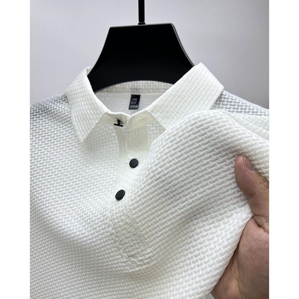 Mesh Ice Silk Short Sleeve T-shirt Mens Clothing - Jointcorp