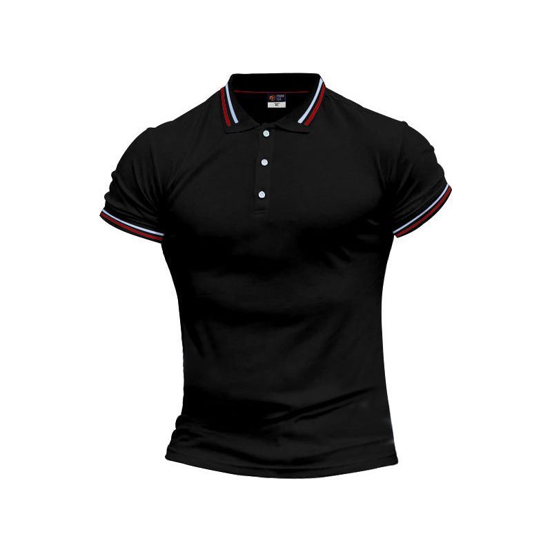 Slim Fit Flat Knit Sleeve Casual Short Sleeve Polo Shirt - Jointcorp