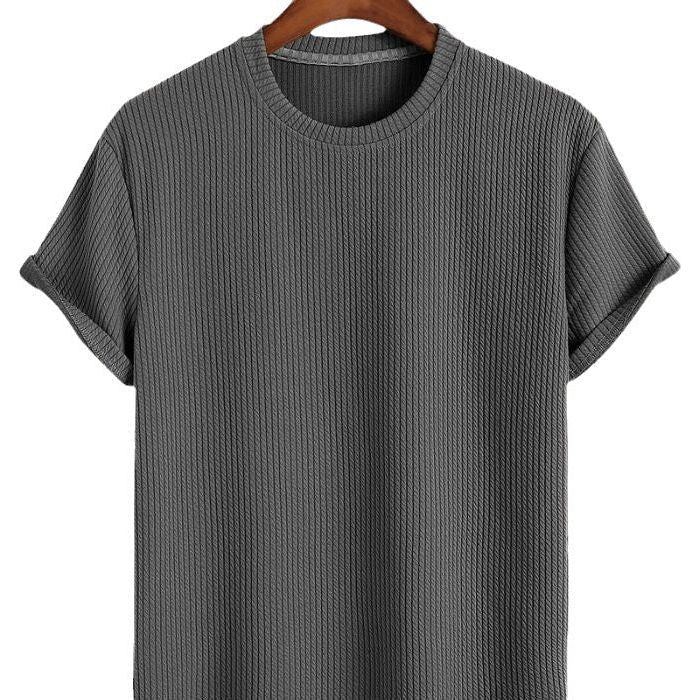 Men's Fashion Solid Color Loose Round Neck T-shirt - Jointcorp