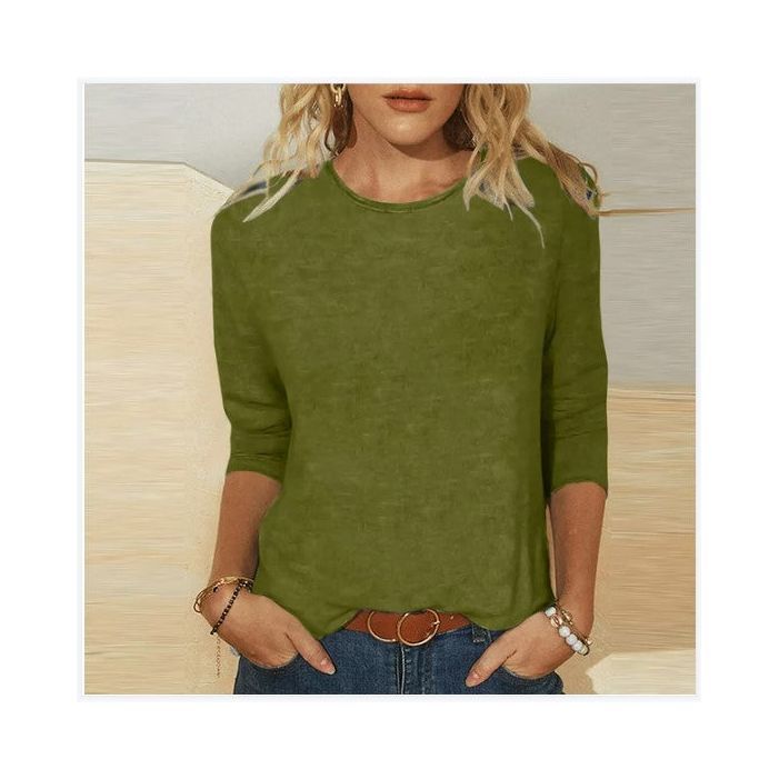 Women's Fashion Slim Fit Slimming Round Neck Printed Top