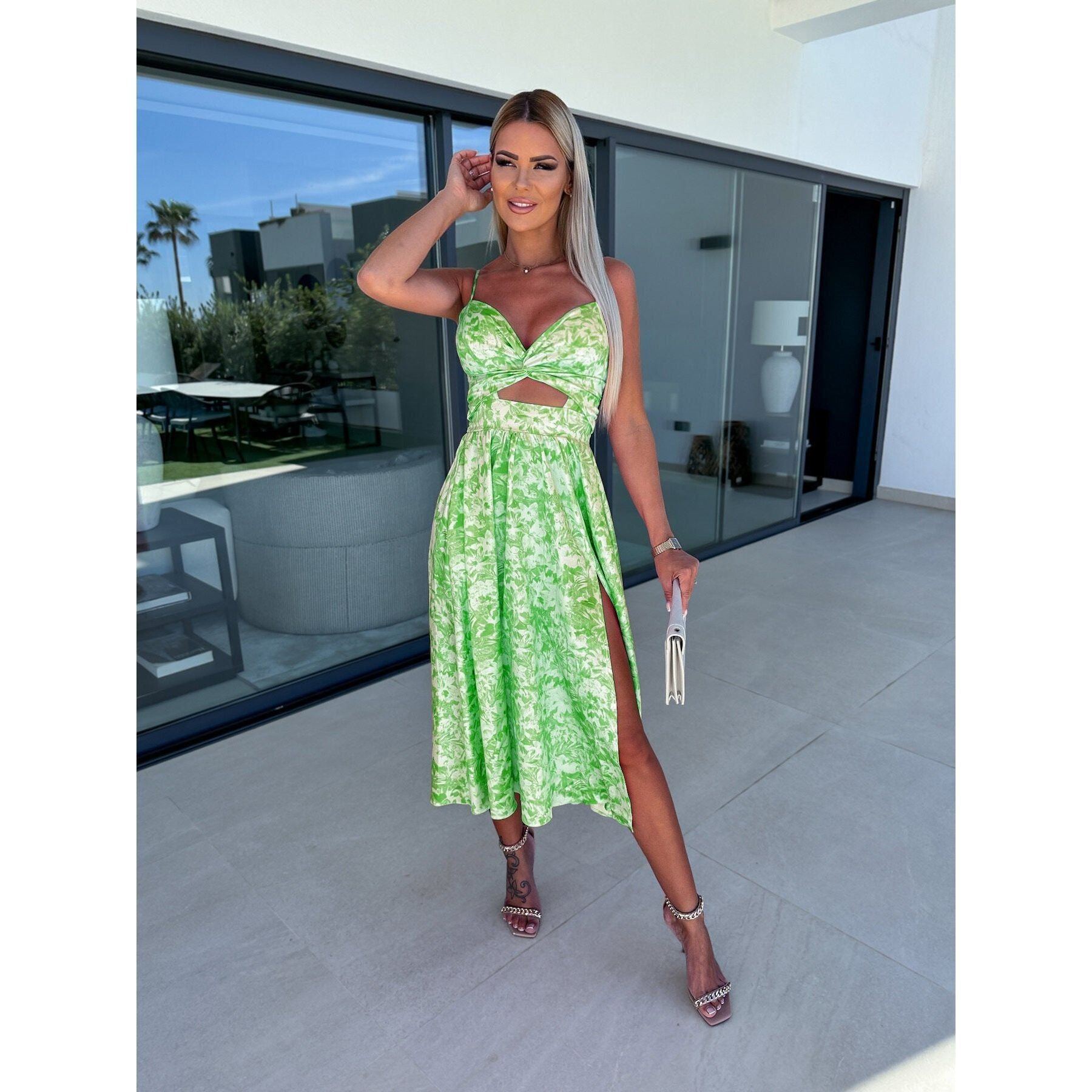 Women's Fashion Hollowed-out Large Skirt Camisole Gown Dress