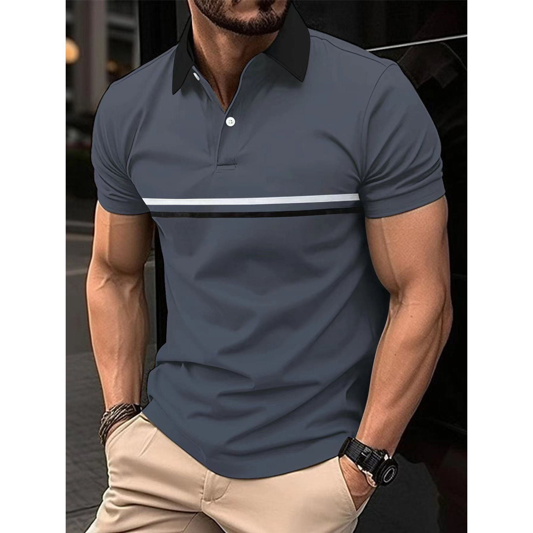 Polo Shirt Button Stitching Men's Sports - Jointcorp