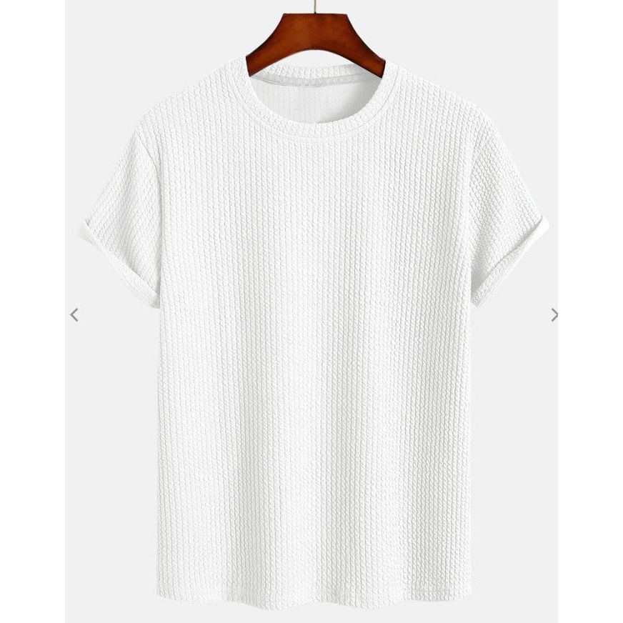 Men's Fashion Solid Color Loose Round Neck T-shirt - Jointcorp