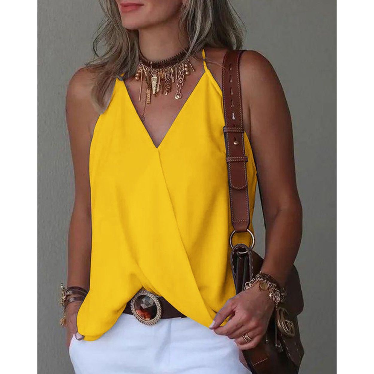 Loose Casual V-neck Bottoming Women's Top Vest - Jointcorp