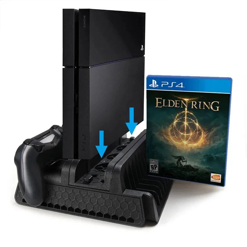 PS4/PS4 Slim/PS4 Pro Dual Controller Charger Console Vertical Cooling Stand Charging Station LED Fan For SONY Playstation 4/Pro