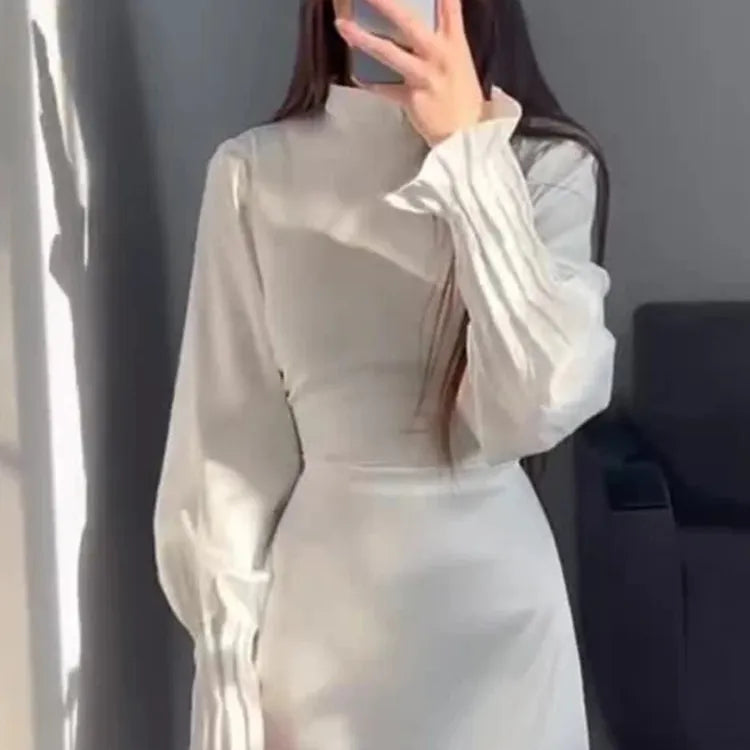 Spring Eid Muslim Dress Women Abaya Slim Fit Petal Sleeve Satin Morocco Party Dresses Ramadan Islam Dubai Arab Long Robe 2024