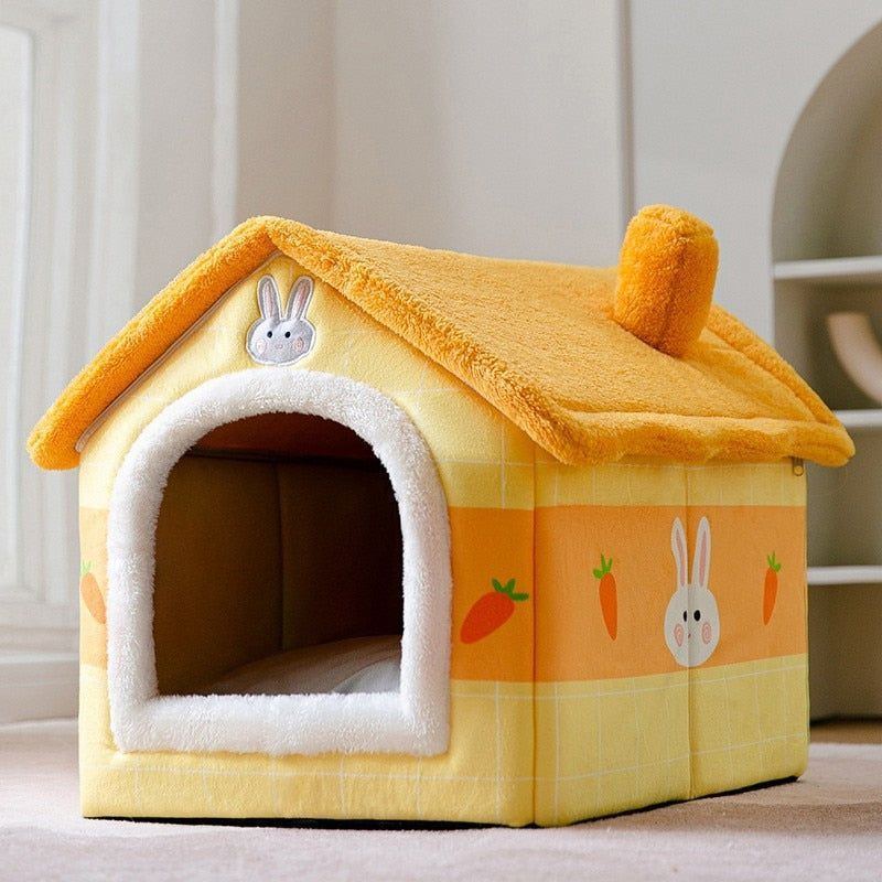 Foldable Cat House Winter Warm Chihuahua Cave Bed Cat Basket for Small Dogs Warm Mat Kennel Puppy House Deep Sleep Pet Supplies