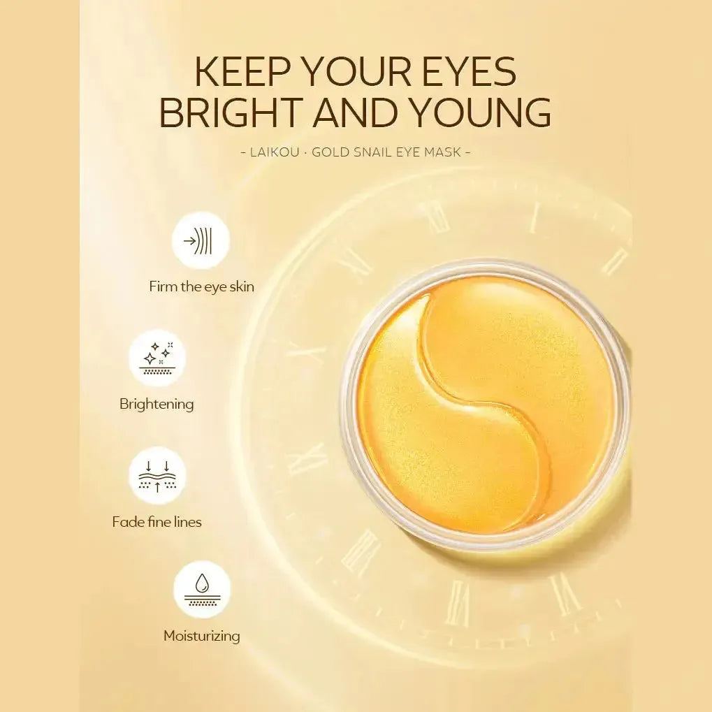 2024 LAIKOU Golden Snail Eye Mask 50 pieces, eye care, moisturizing, moisturizing and nourishing eye mask