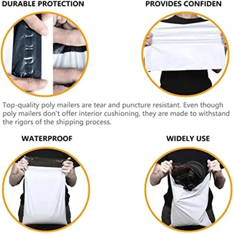 INPLUSTOP 50pcs/Lots White Courier Bag