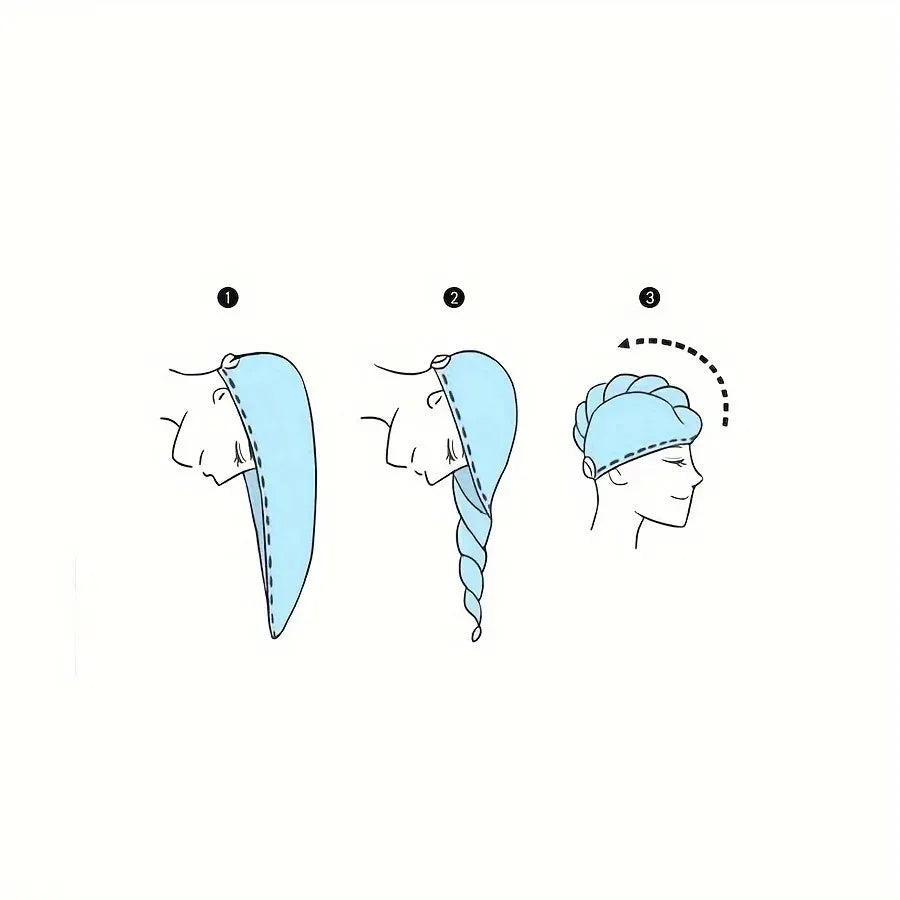 Ultra-Absorbent Microfiber Hair Towel - Double-Layered, Quick-Dry Design - Ideal for Shower, Gym & Spa Use