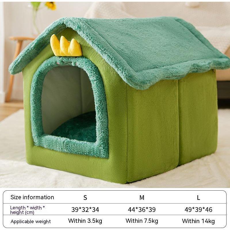 Foldable Cat House Winter Warm Chihuahua Cave Bed Cat Basket for Small Dogs Warm Mat Kennel Puppy House Deep Sleep Pet Supplies - Jointcorp