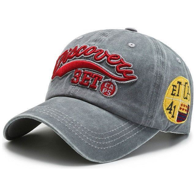 Caps for Men Baseball Cap Fashion Letter Embroidery Snapback Hat Vintage Washed Cotton - Jointcorp