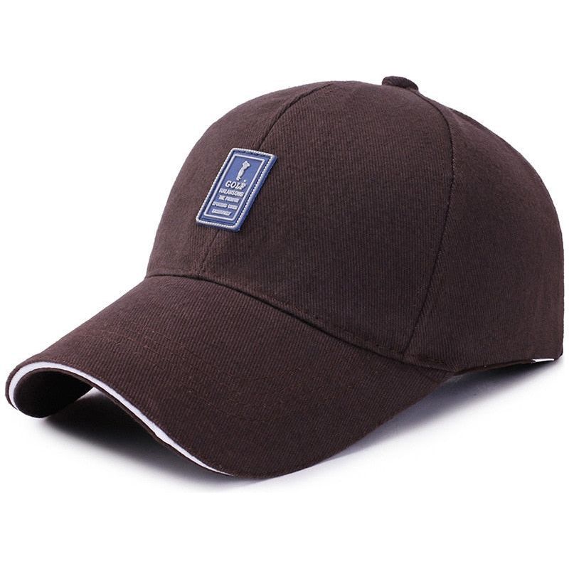 Men Structured Baseball Cap Solid Cotton Adjustable Snapback Sunhat Outdoor Sports