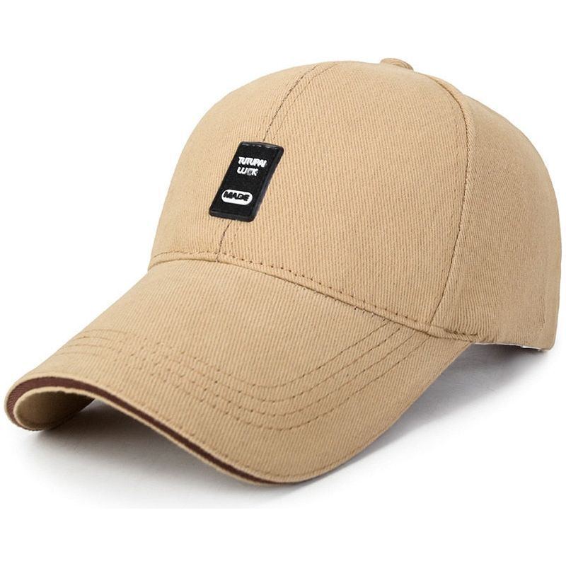 Men Structured Baseball Cap Solid Cotton Adjustable Snapback Sunhat Outdoor Sports