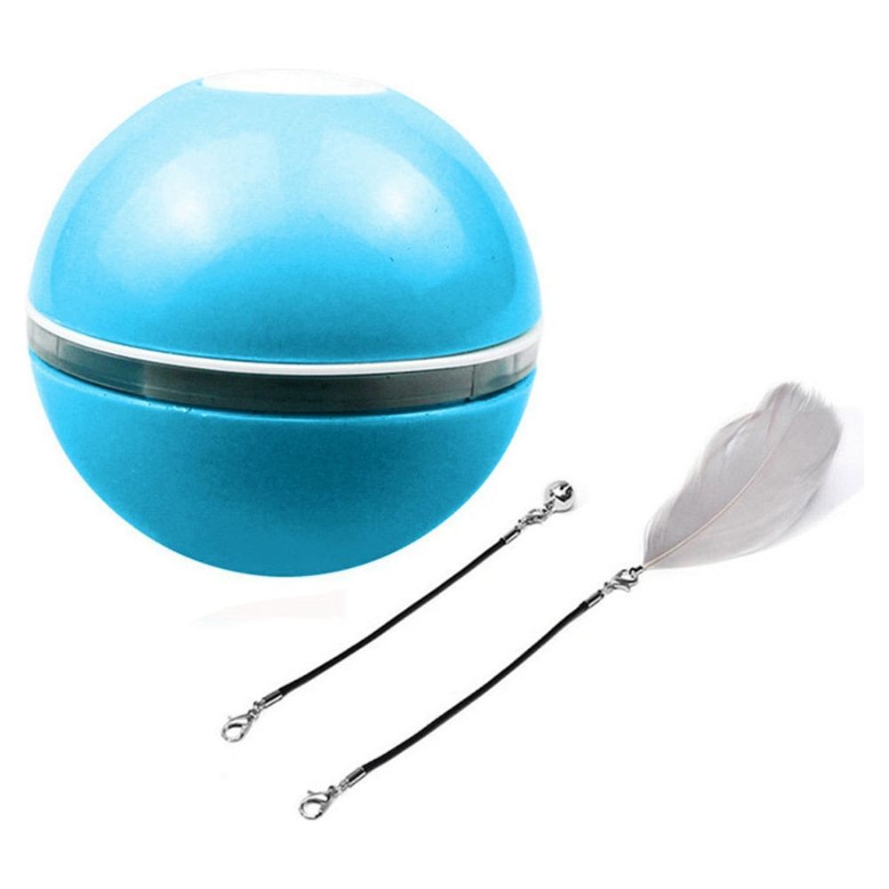 USB Intelligent Interactive Cat Toy Self Rotating Ball Automatic Rotation Ball Feather Toy LED Magic Roller Ball For Cat Dog Kid - Jointcorp
