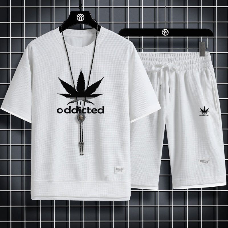 Men's Sportswear Linen Fabric T-shirt and Shorts Two Piece Set - Jointcorp