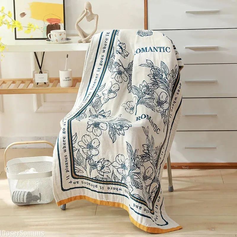 New 80×160CM Nordic 22 Style Bohemian Floral Printing Adult Soft Absorbent Cotton Gauze Beach Bath Towel Bathroom Accessories