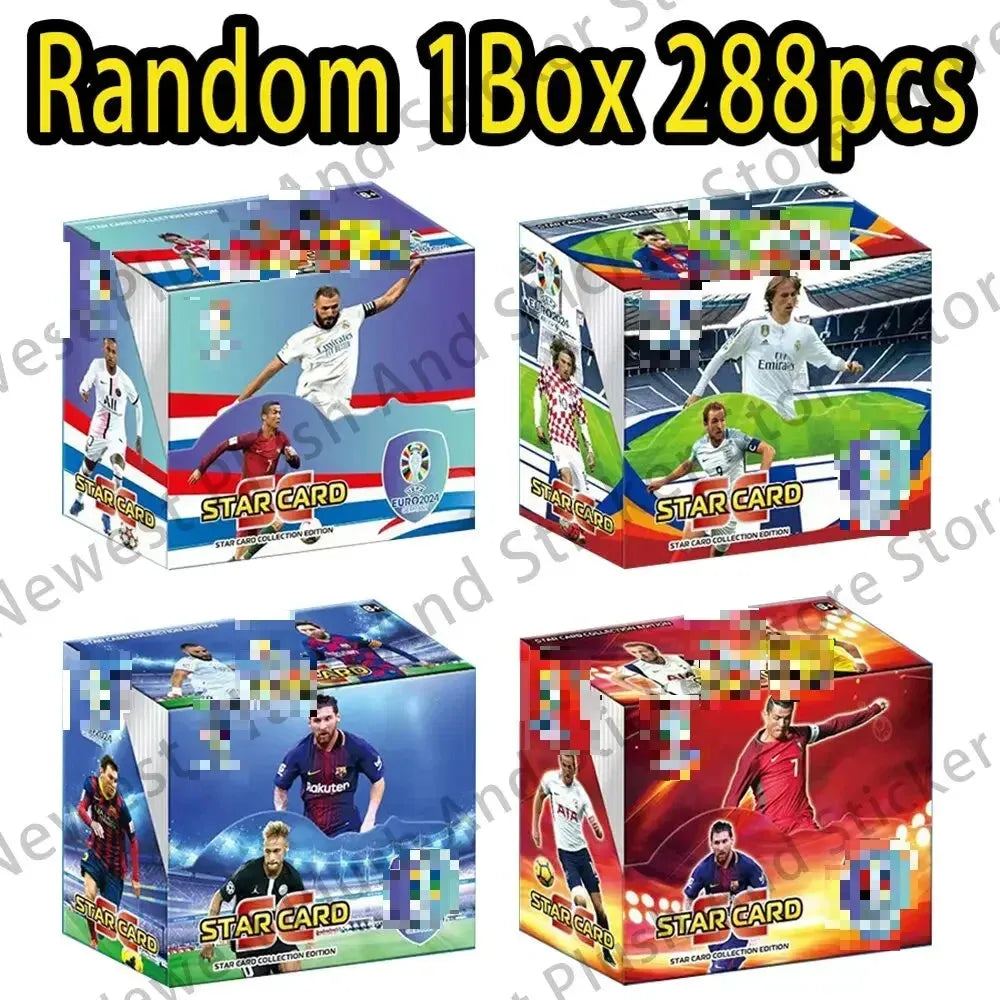 288pcs Football Card Stars World C Ronaldo, Mar Messi, Stars Flash Card Collection 3D Football Card Album