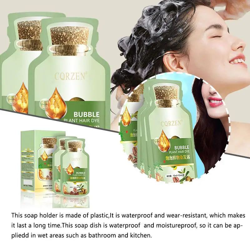 10pcs/Box Hair Dye Shampoo Natural Plant Bubble Hair Dye Long-lasting Hair Color Convenient And Effective Hair Coloring Shampoo