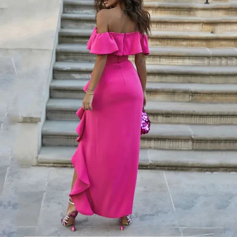 Women Maxi Dress Elegant Strapless