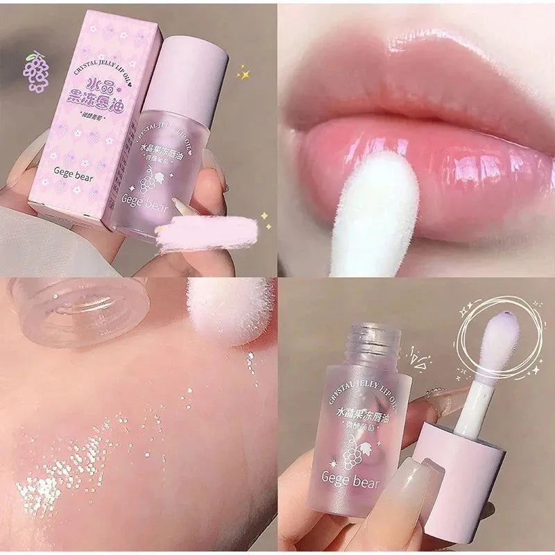 Crystal Jelly Lip Oil Plumping Hydrating Jelly Lip Gloss Lasting Moisturizing Transparent Lip Oil Balm Long Lasting Glow Oil