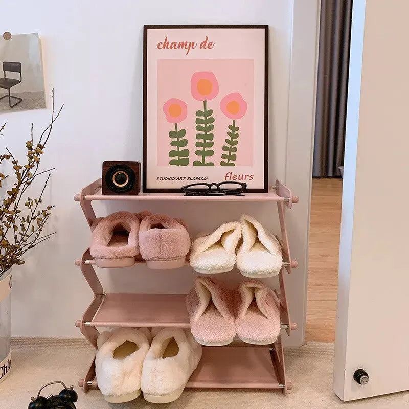 Simple Shoe Rack Organizer Cabinets Shoe Box Storage Layered Assembly ZType Shoe Hanger Space Saving for Household and Dormitory