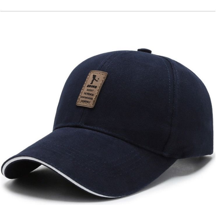 Men Structured Baseball Cap Solid Cotton Adjustable Snapback Sunhat Outdoor Sports - Jointcorp