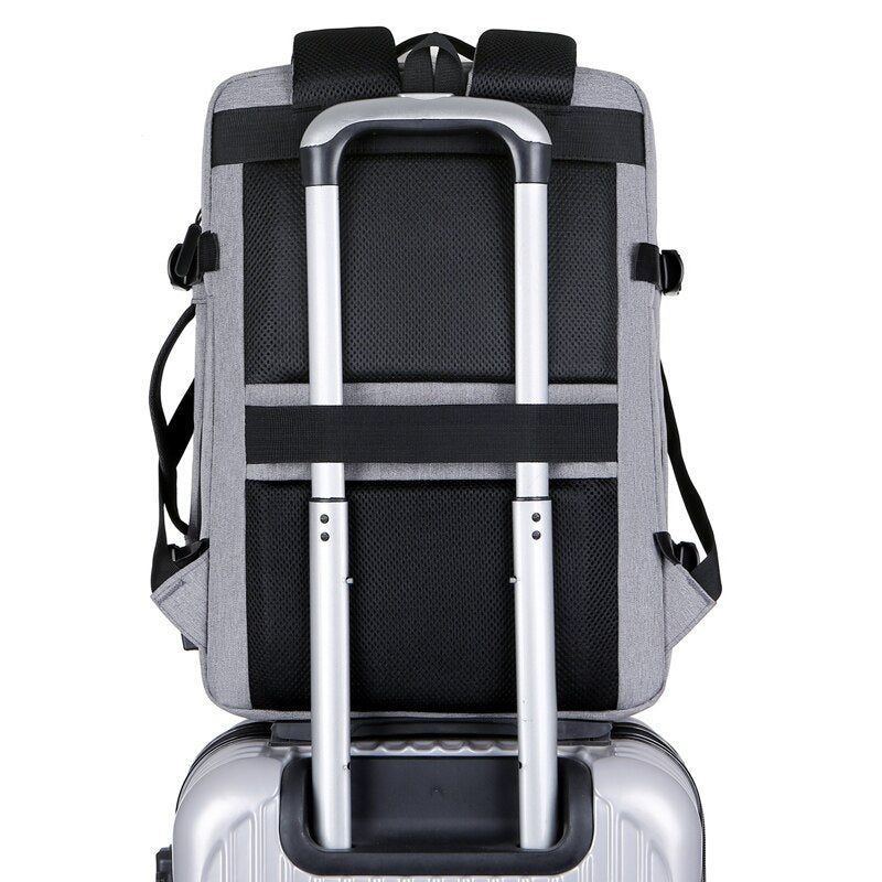 Men Large Capacity Expandable Backpack USB Charging Male Laptop Bagpack Waterproof Business Travel Back Pack Luggage Bag Mochila