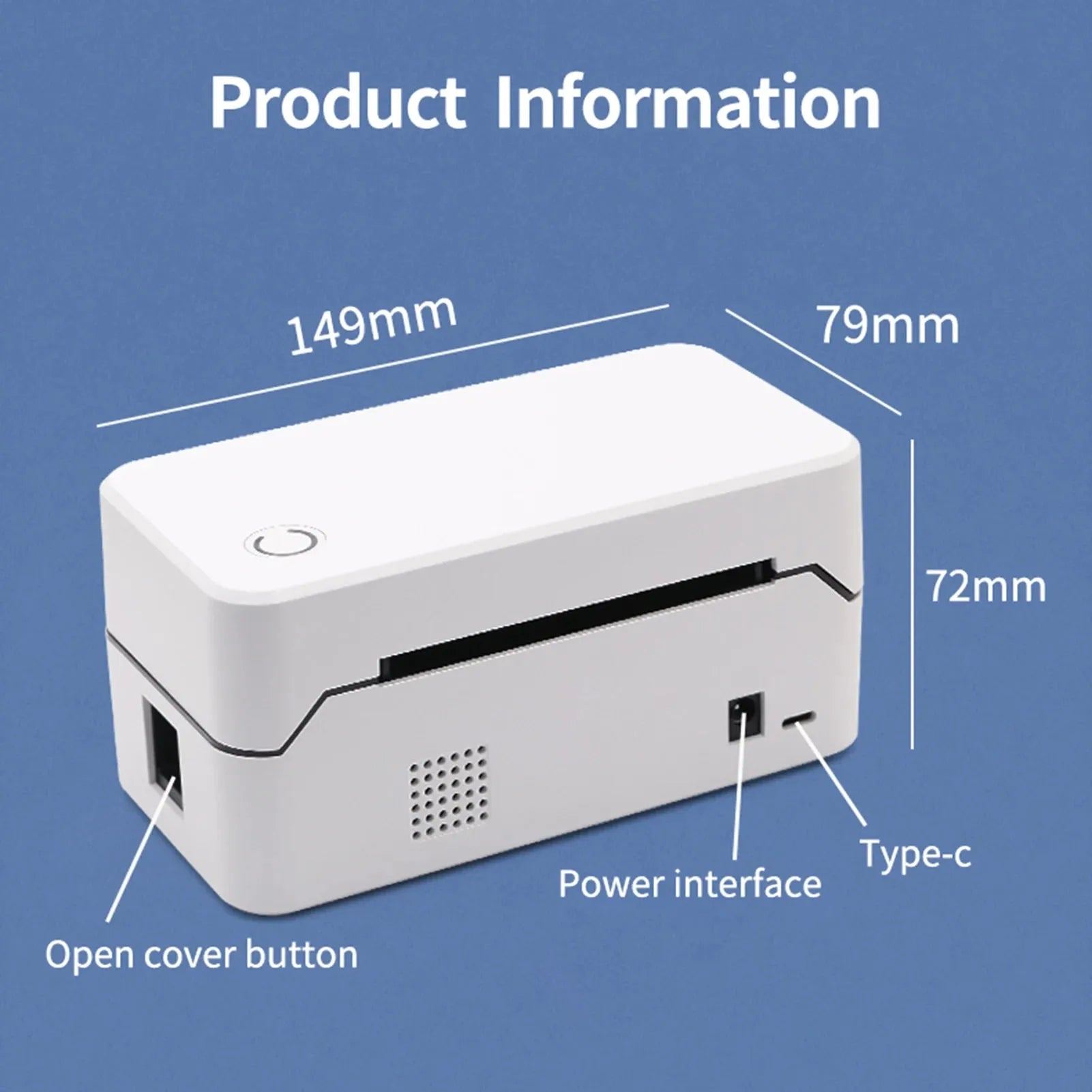 80mm USB Shippting Label Printer Auto Cutter Desktop Direct Thermal Printing Wired Connection Support 1D 2D Barcode for Shipping