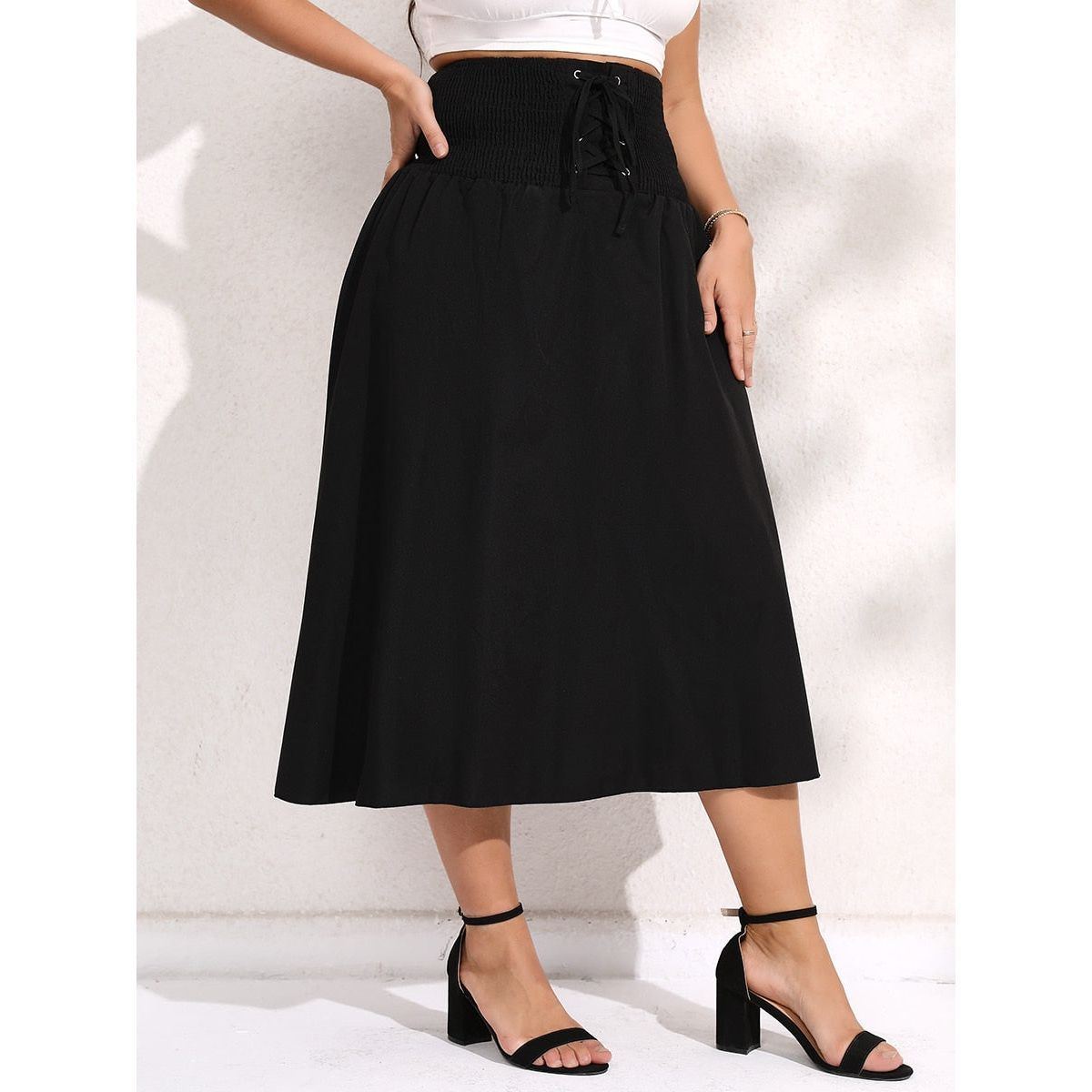 Skirt Women's Plus Size Flare Corset  Fashion Black Dress Women Clothing - Jointcorp