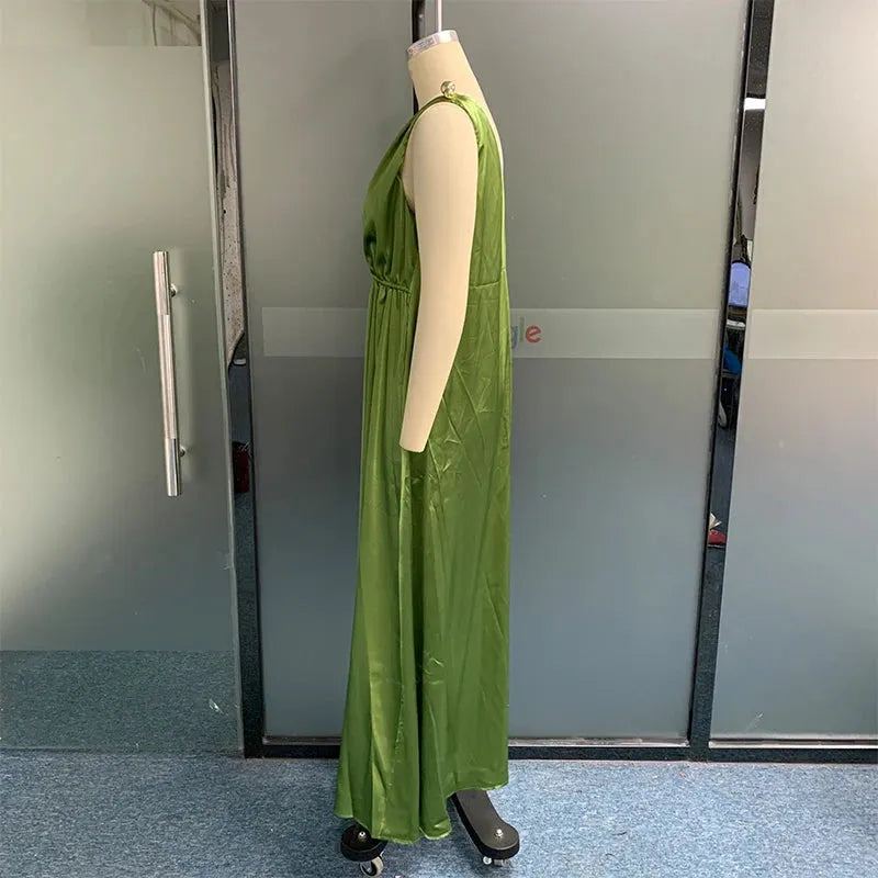 Women Maxi Dress Summer Casual Solid Sleeveless