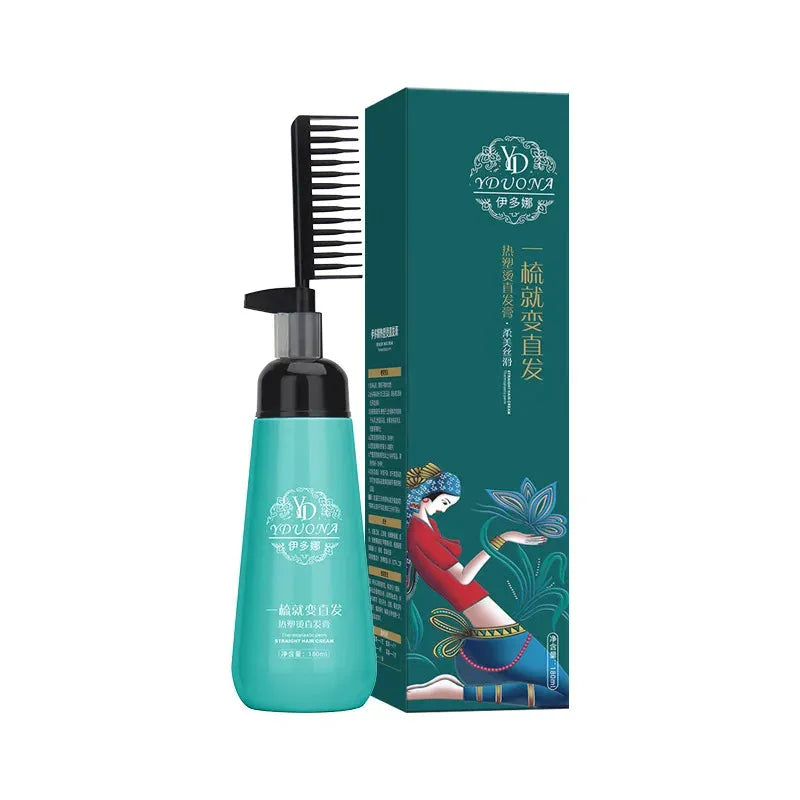 Hair Straightening Cream And Comb Set Nourishing No Hurting Repair Damaged Hair Keratin Smooth Care Improving Frizziness Ionperm