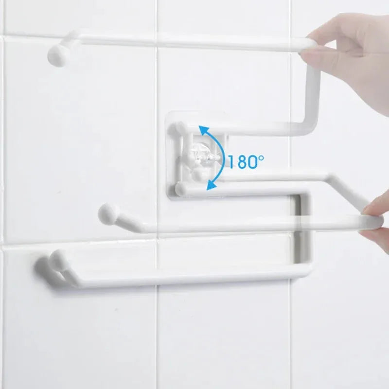 No-punch Kitchen Paper Holder Bathroom Storage Paper Towel Holder Toilet Wall Hook Toilet Paper Stand Home Organizer Toilet Acce