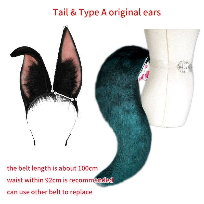 Game Genshin Impact Tighnari Cosplay Costume Wig Hair Genshin Tighnari Tail Costumes with Ears Accessories