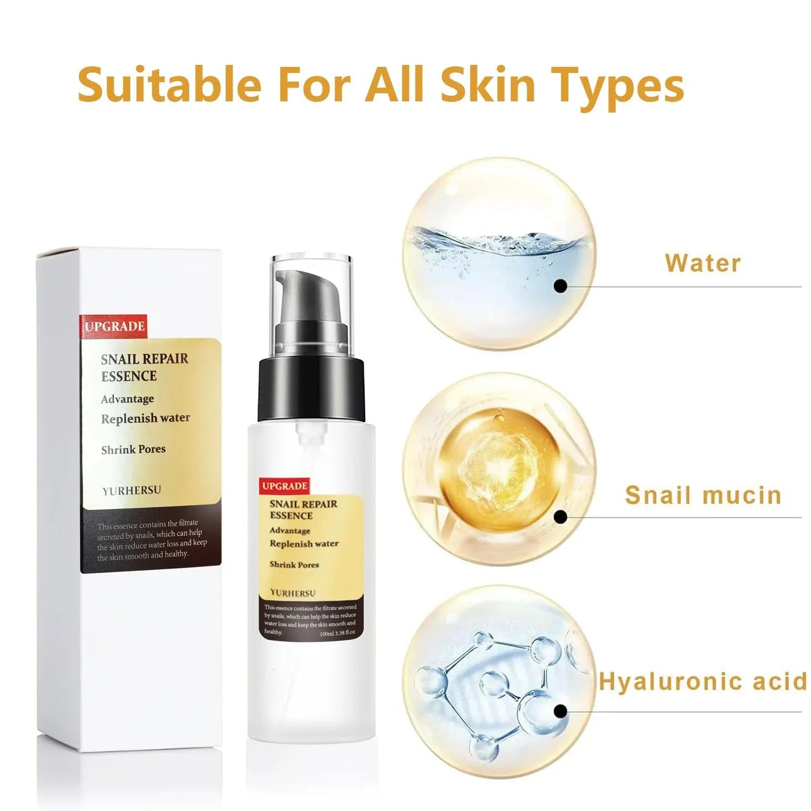100ml Snail Mucin Collagen Power Essence Collagen Serum Repairs Skin Barrier Hydrates Deep Moisturizing Smoothing Skincare