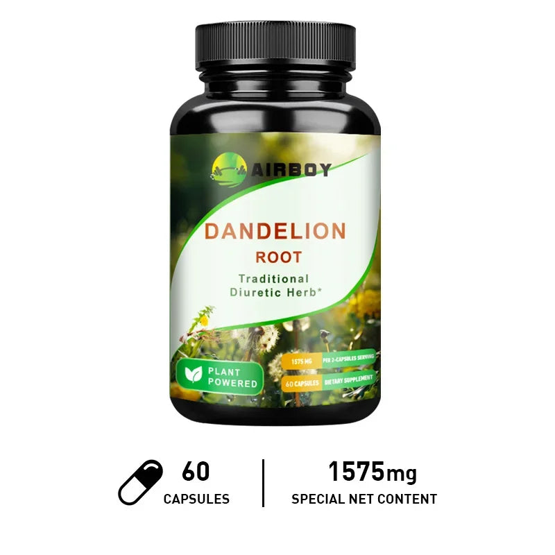 Dandelion Root Capsules - Diuretic, Promote Liver Detoxification and Cleansing, Enhance Immunity