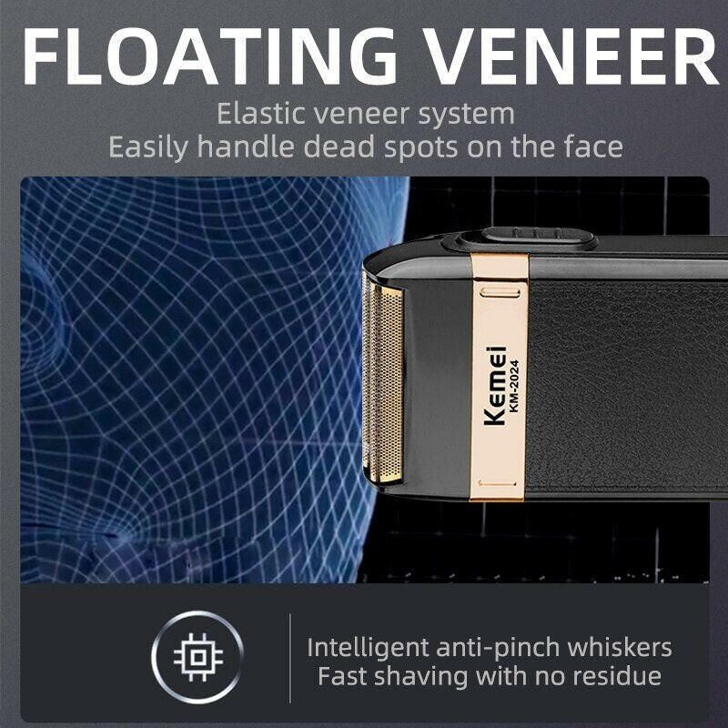 Kemei Electric Shaver for Men Twin Blade Waterproof Reciprocating Cordless Razor USB Rechargeable Shaving Barber Trimmer