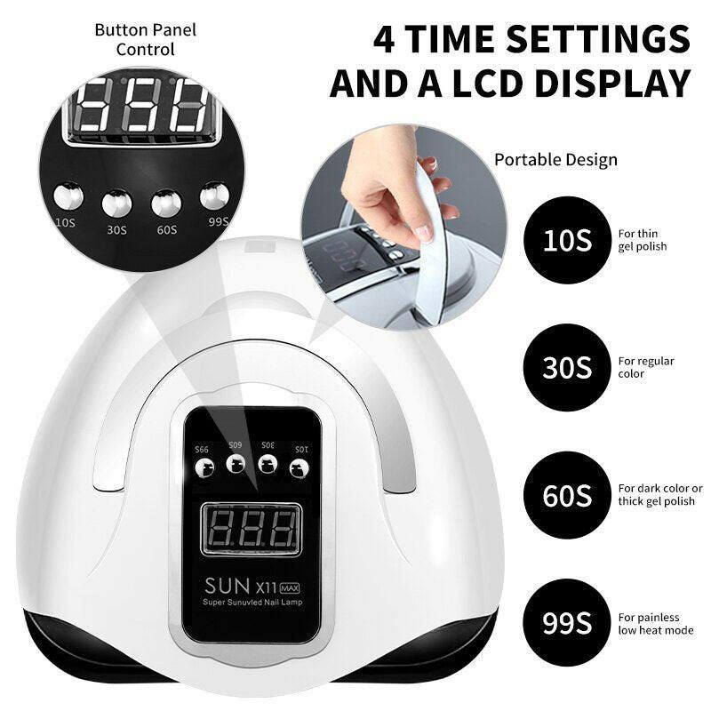 SUN X11 MAX Professional Nail Drying Lamp for Manicure 280W 66LEDS Gel Polish Drying Machine with Auto Sensor UV LED Nail Lamp
