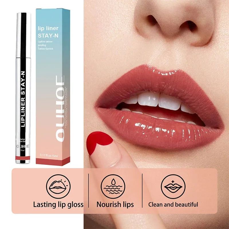 3 Colors Peel Off Lip Liner Tattoo Waterproof Long Lasting Matte Non-stick Cup Lip Tint Sexy Red Contour Lips Make Up Cosmetics