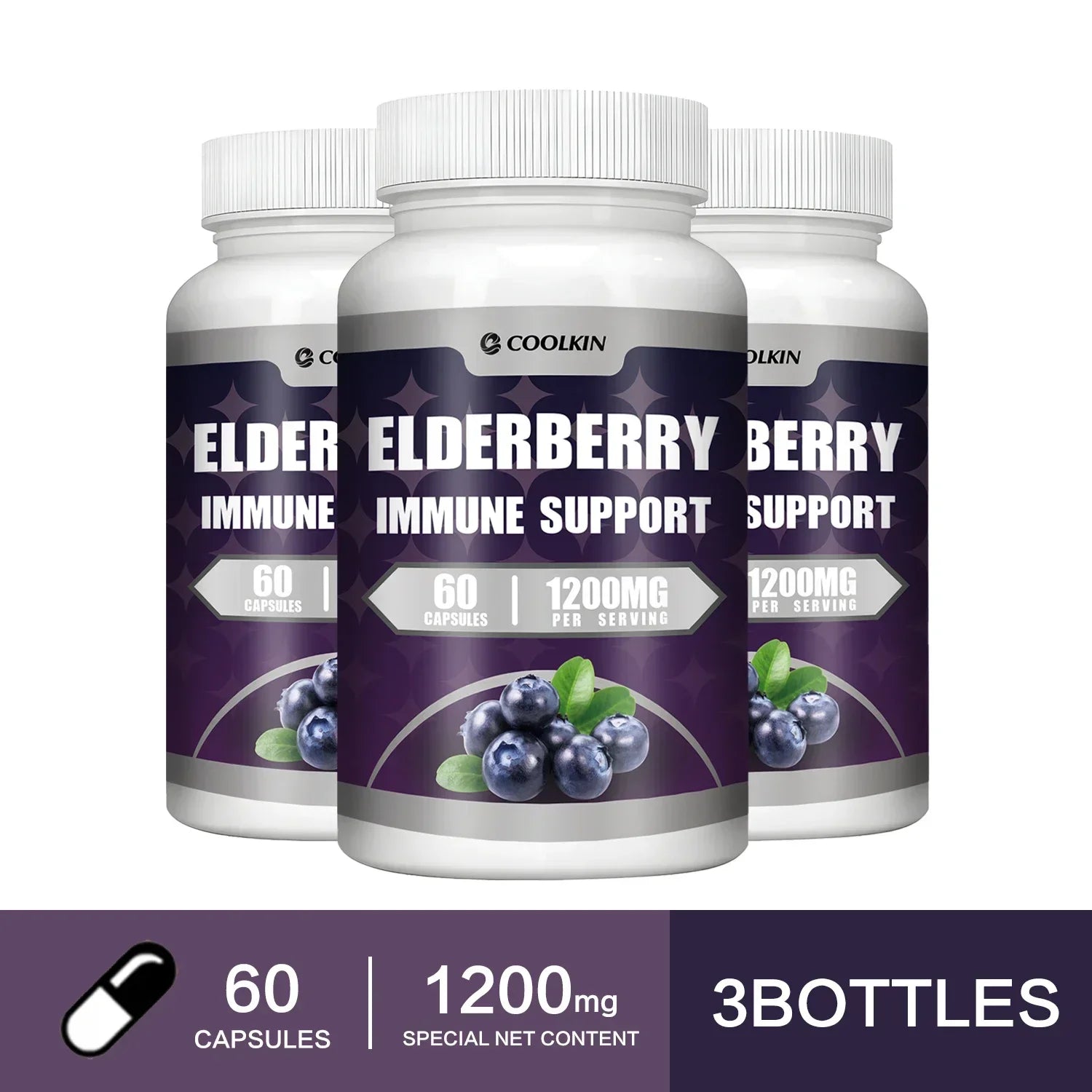 Elderberry Immune Support - Antioxidant, Promotes Nutrient Absorption, Improve Body Resistance and Energy Levels