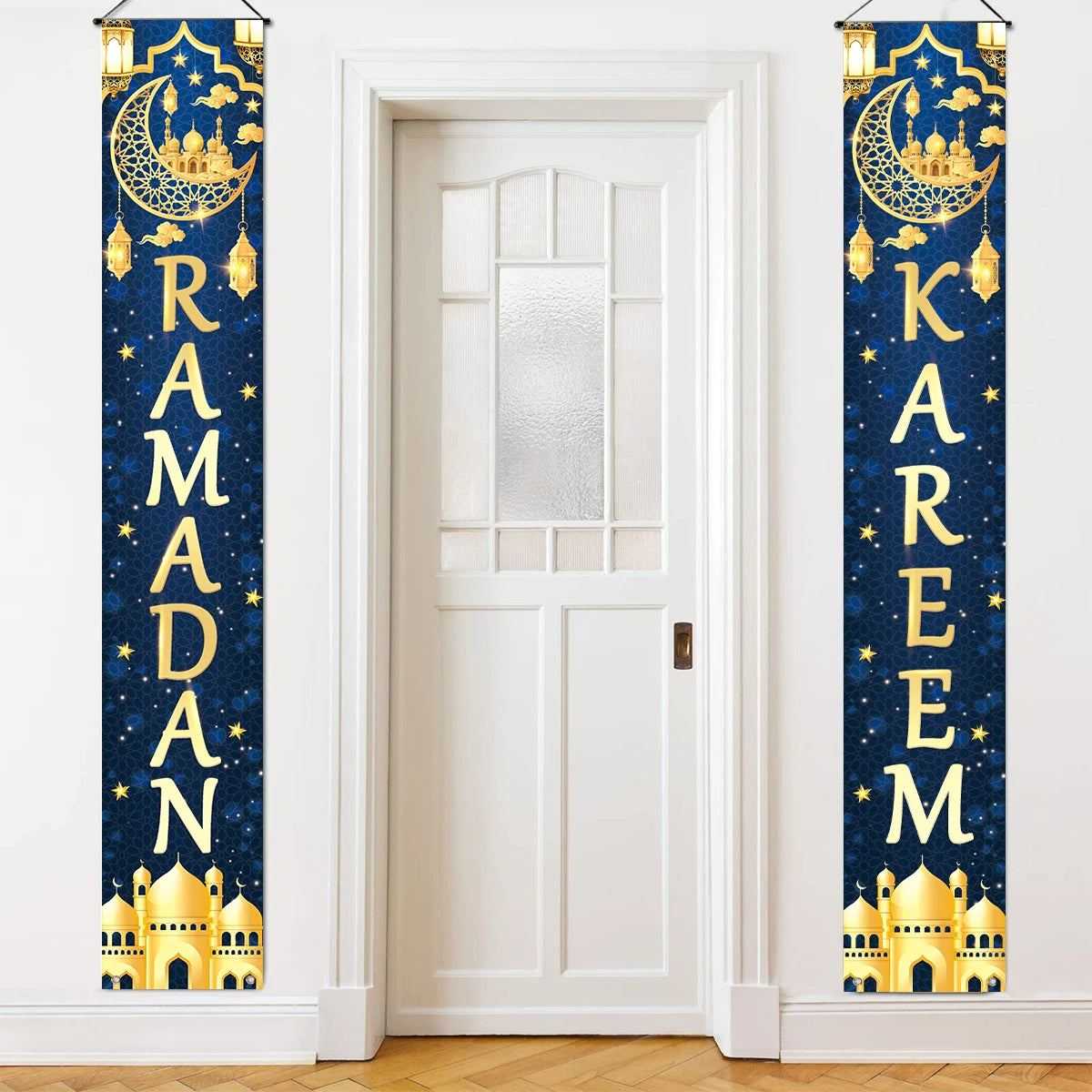 Ramadan Decoration 2025 Door Banner EID Mubarak Decor for Home Porch Banner Ramadan Kareem Islamic Muslim Party Eid Al-Fitr Gift
