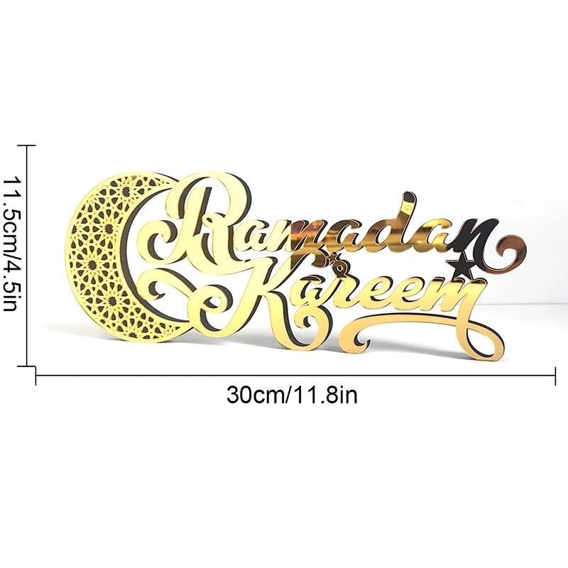2025 Acrylic Ramadan Ornament Eid al-Fitr Decorations Moon Star Castle Shape Crafts Islamic Muslim Festive Decor Party Gift