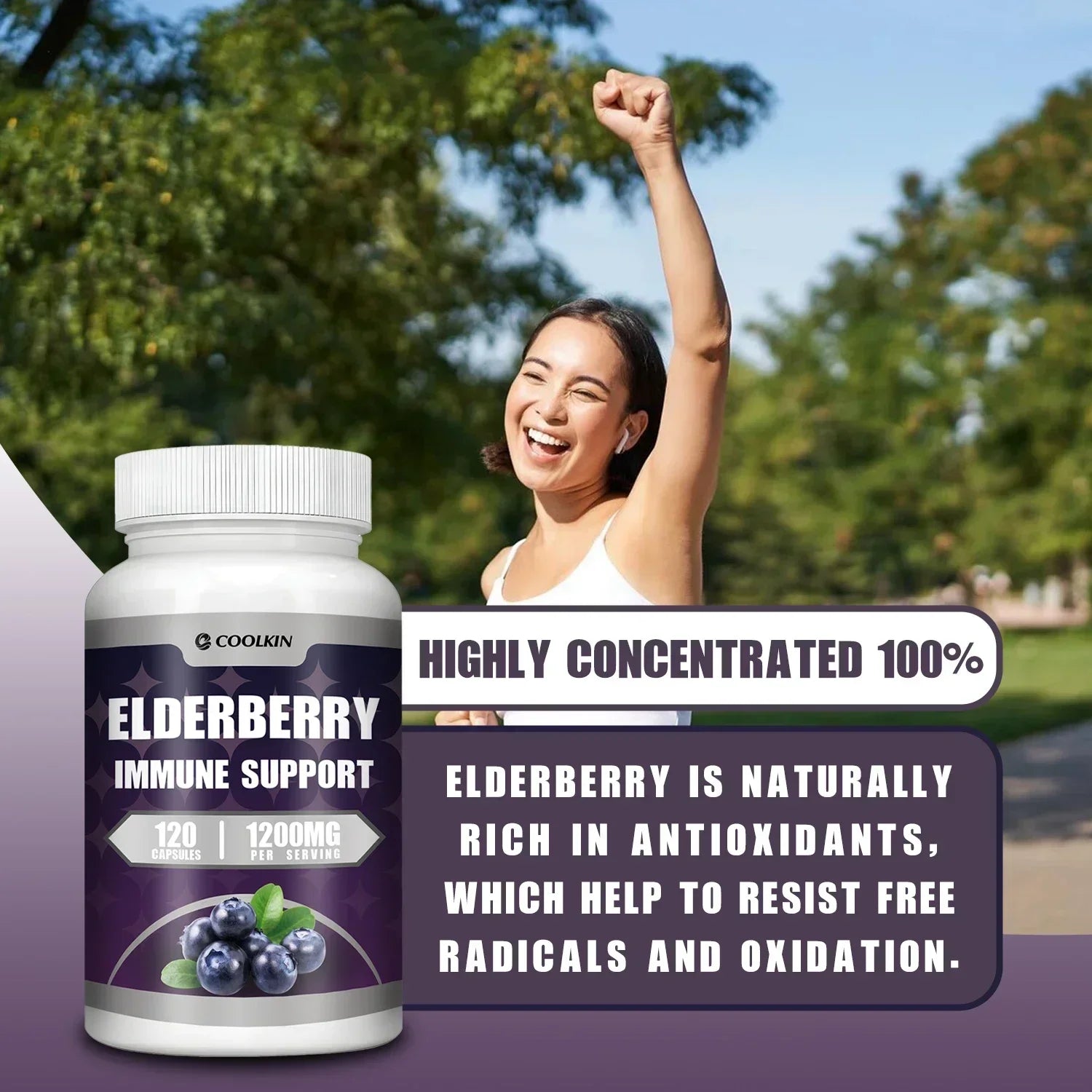 Elderberry Immune Support - Antioxidant, Promotes Nutrient Absorption, Improve Body Resistance and Energy Levels