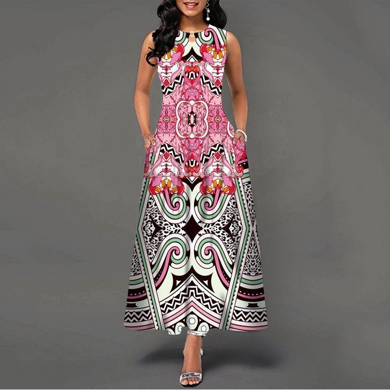 Women New Loose Floral Vintage Hole Ruffles Befree Dress Large Big Summer Camis Party Elegant Maxi Dresses