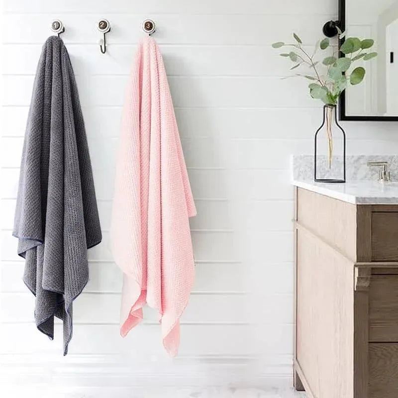 Microfiber Hair Towel Extra Large Wrap Quick Dry Hair Towel Wrap With Elastic Band , Ultra Absorbent Soft Hair Towel Wrap Turban